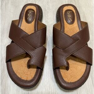 B.O.C. Brown Slip On Sandals - 6